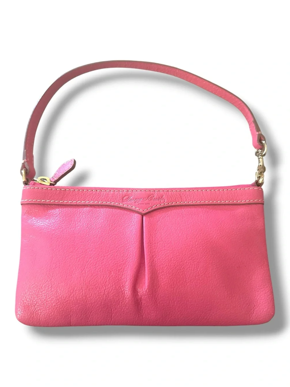 Dooney & Bourke Hot Pink Pebbled Leather Wristlet - Wallet & Clutch